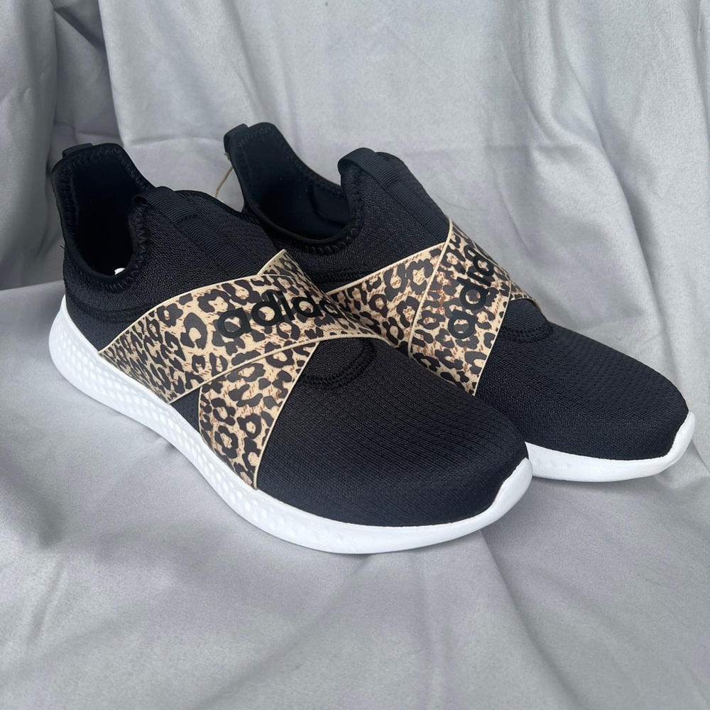 NEW Adidas Puremotion Adapt Women’s Sz 10 Black w/ Leopard Print Sneakers
